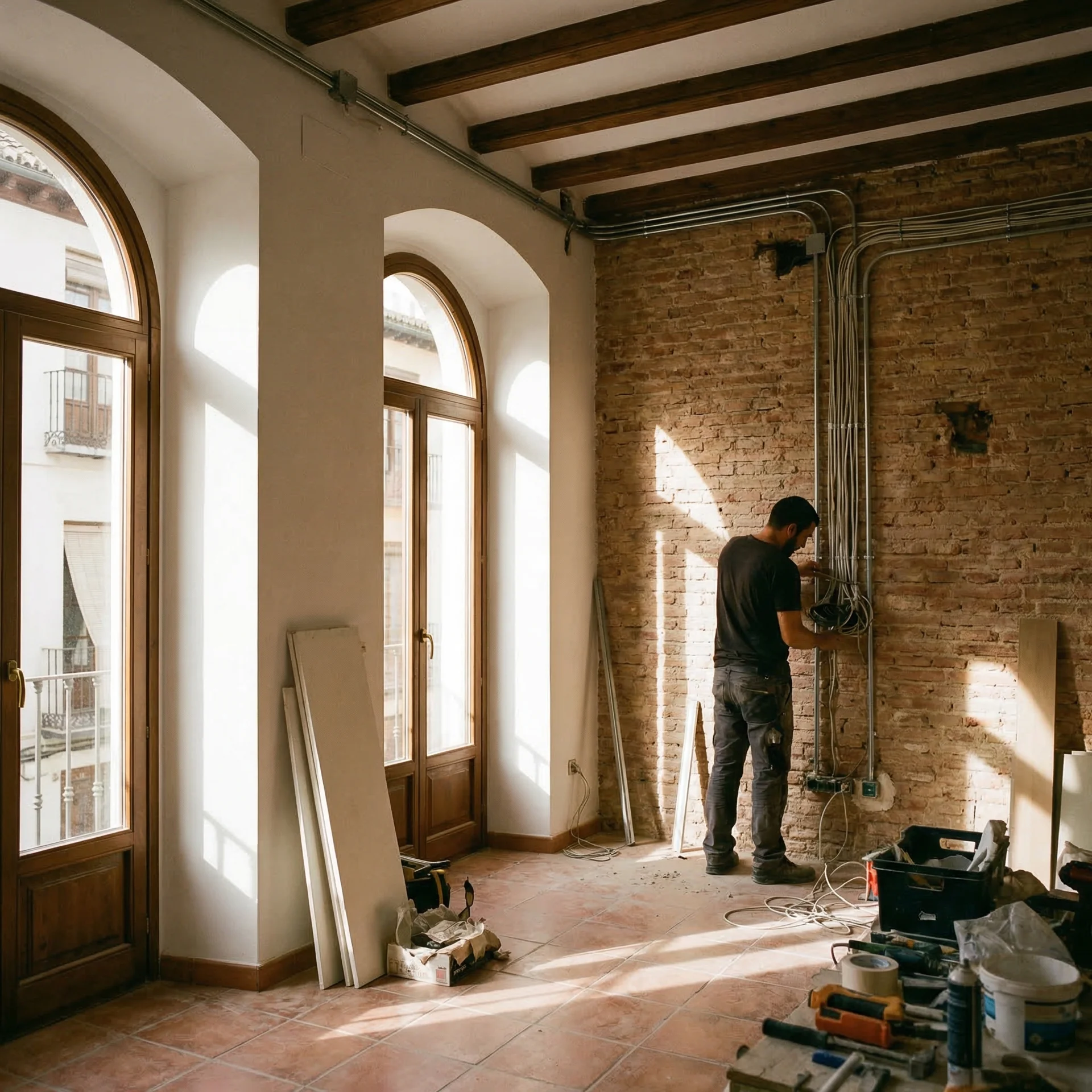 Instalación eléctrica en reforma de vivienda en Granada